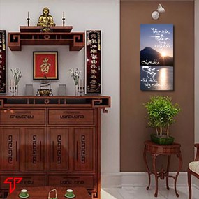 Tranh thư pháp hình phật chữ cha mẹ